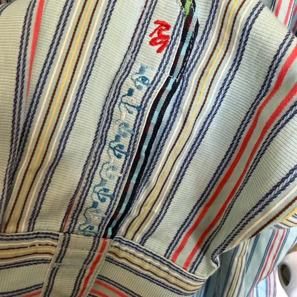 Robert Graham 2XL Multicolor Striped Button Down Shirt | 100% Cotton Blue - Picture 7 of 8